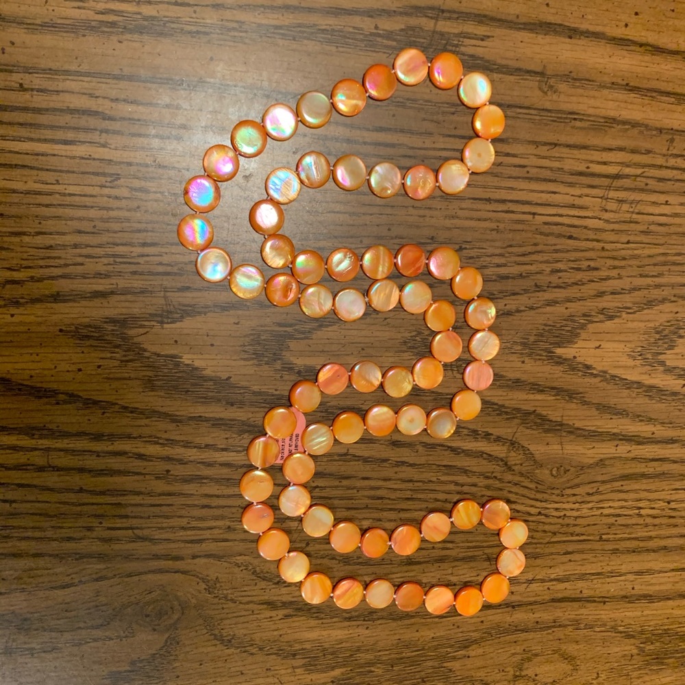 Orange Shell Bead Necklace - Picture 4 of 8